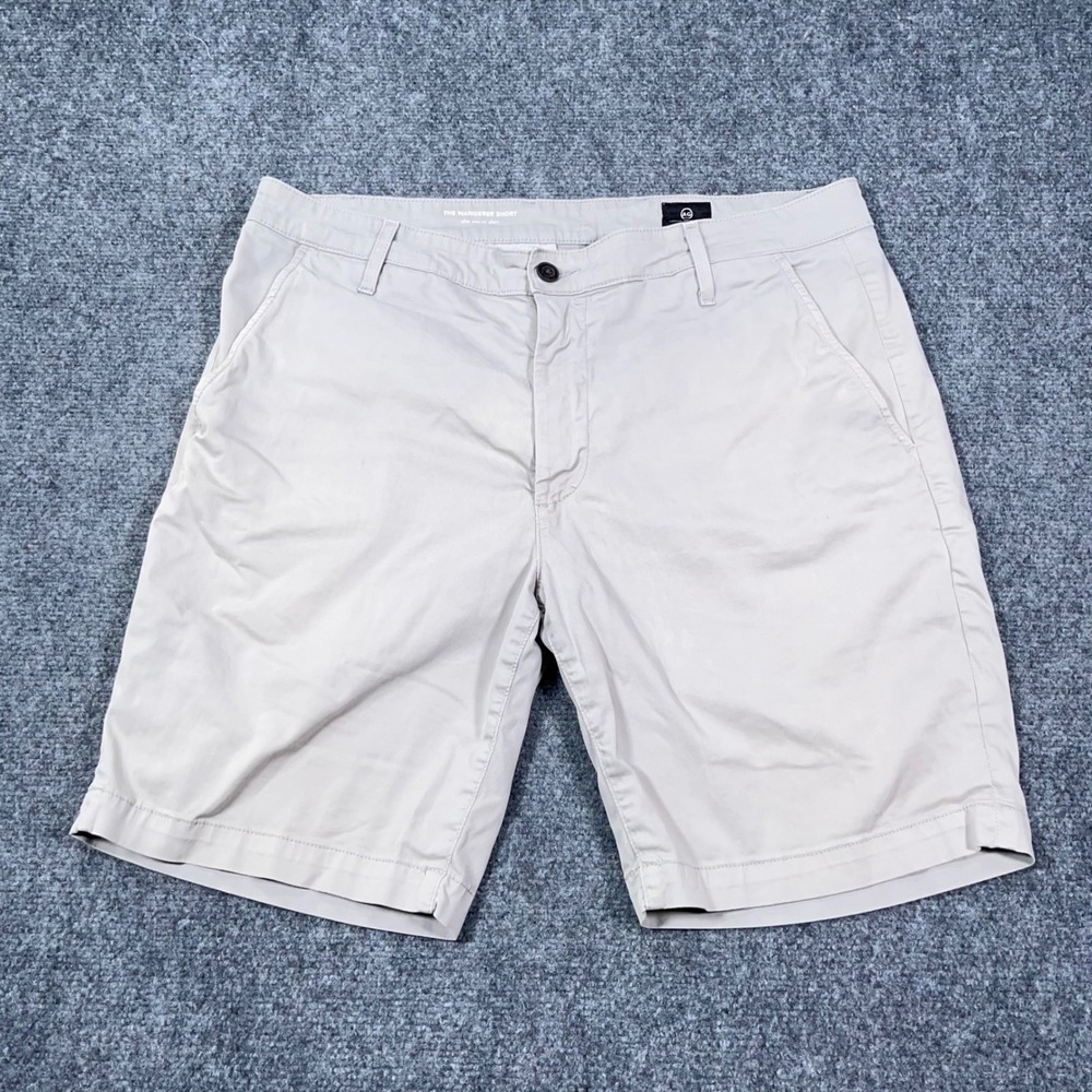 AG Adriano Goldschmied The Wanderer Short Mens 36R Slim Trouser Chino Tan Preppy